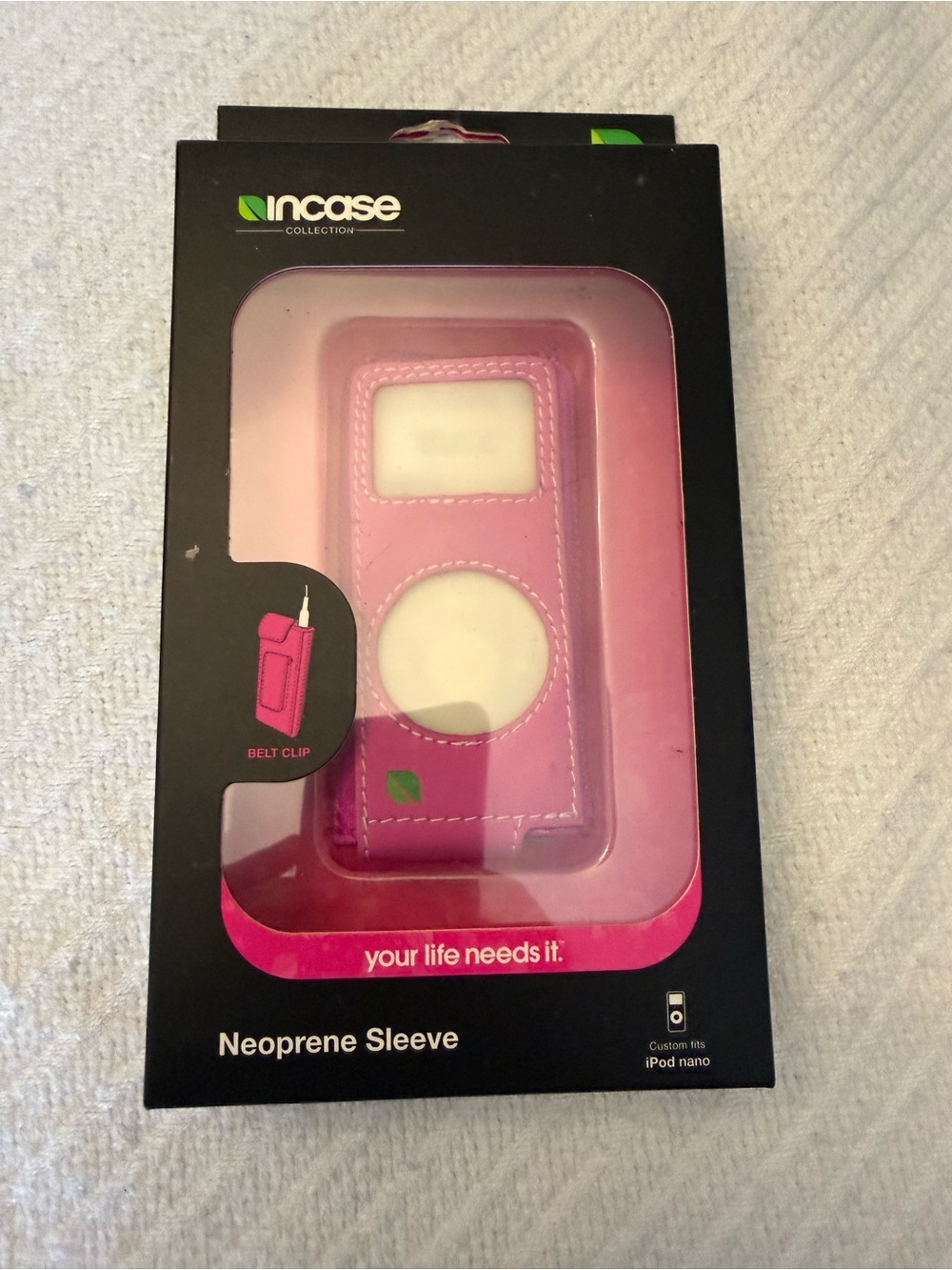 Incase Pink Neoprene Sleeve for iPod Nano with Belt Clip